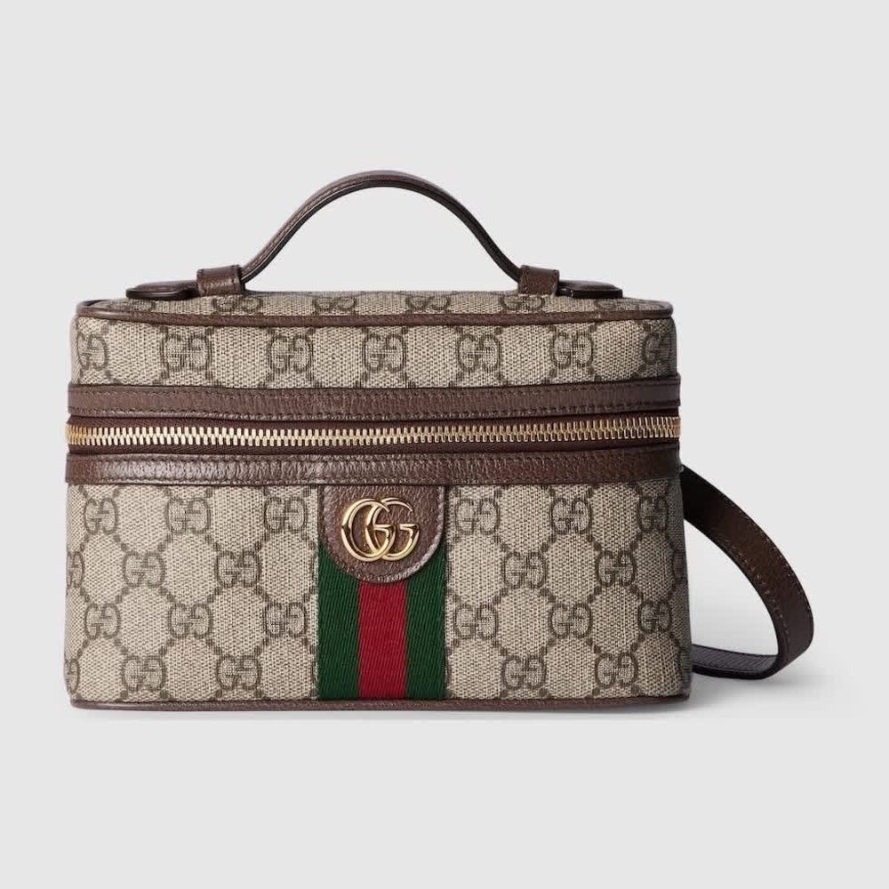 Gucci Beige and Brown Monogram Toiletry Bag